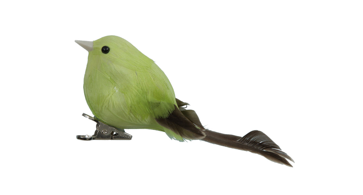 W b. 8 birds clip green 10 cm
