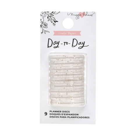 Papier w skrzynkach • Krążki do planowania dnia z małym złotym brokatem