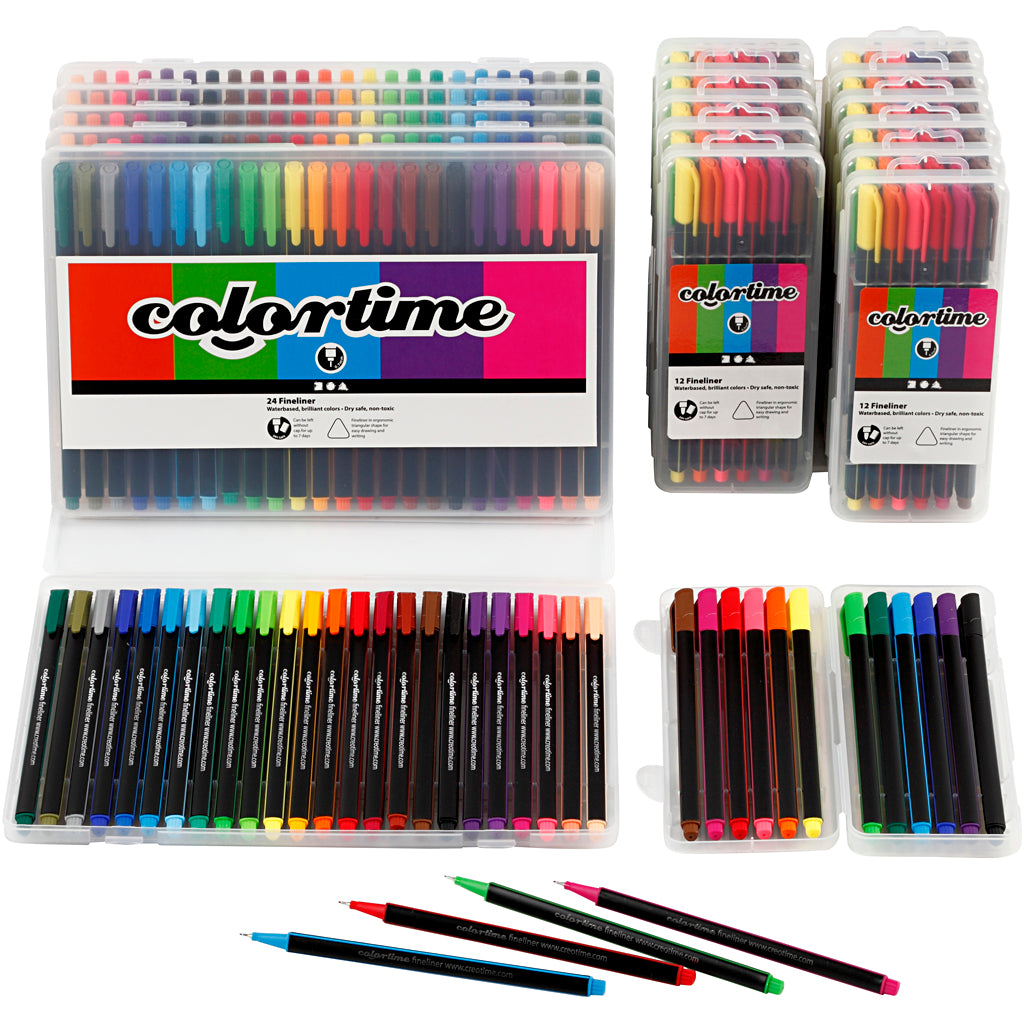 Creativ Company Colortime Fineliners Różne kolory, 18 garniturów