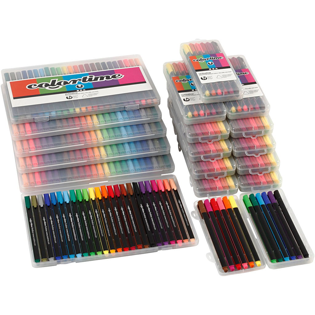 Creativ Company Colortime Fineliners Różne kolory, 18 garniturów