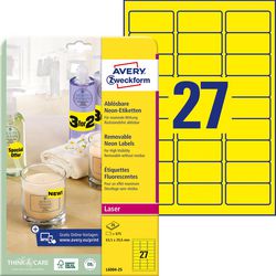 Niemarkowe etykiety sans marque avery 63,5x29,6 żółte opakowanie 675 sztuk
