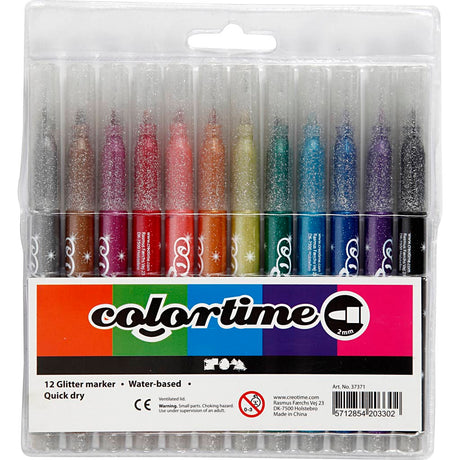 Colortime https: www.cchobby.nl -glittersticks-grubość linii-2-mm-różne-kolory-12-części-1-pudełko