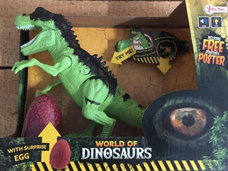 Toi-zabawki świat dinozaurów zestaw do zabawy dinozaur z dźwiękiem junior żółty, 2-częściowy