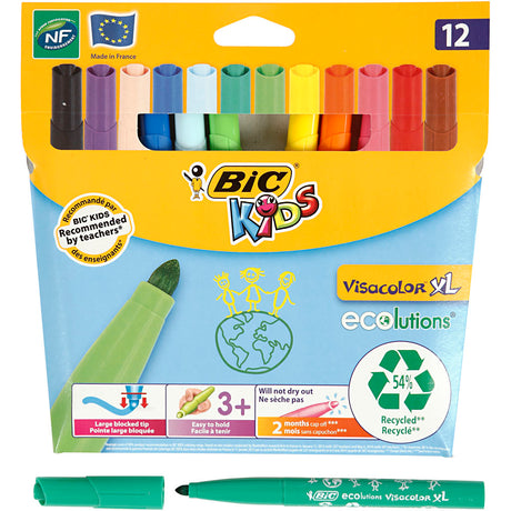 Bic https: www.cchobby.nl -visa-color-marker-line-thickness-3-mm-różne-kolory-12-sztuka-1-pudełko