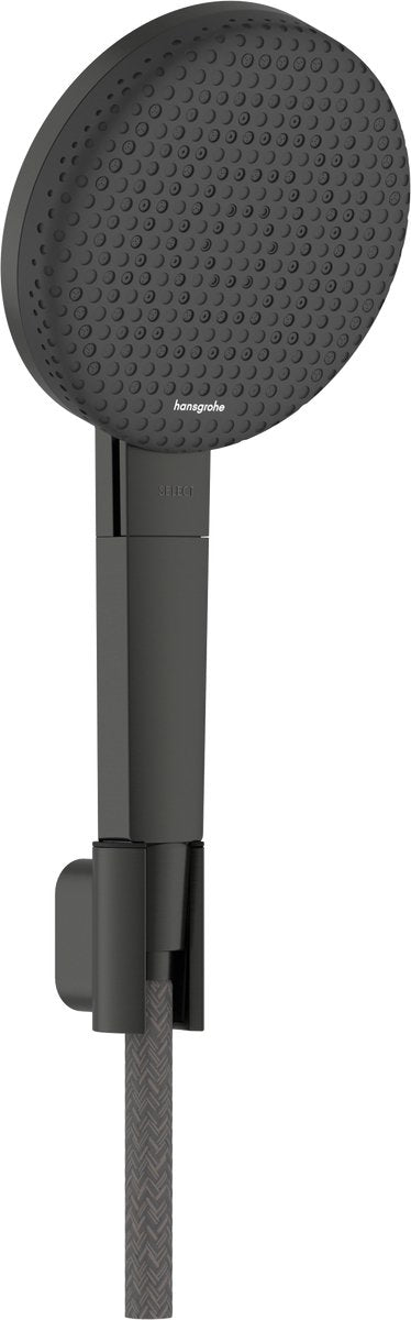Hansgrohe Raindance Alive Select S - zestaw prysznicowy - oszczędzanie wody ecosmart - sterowanie przyciskiem Select - rozmiar 125 mm - 3 funkcje strumienia - szczotkowany czarny chrom