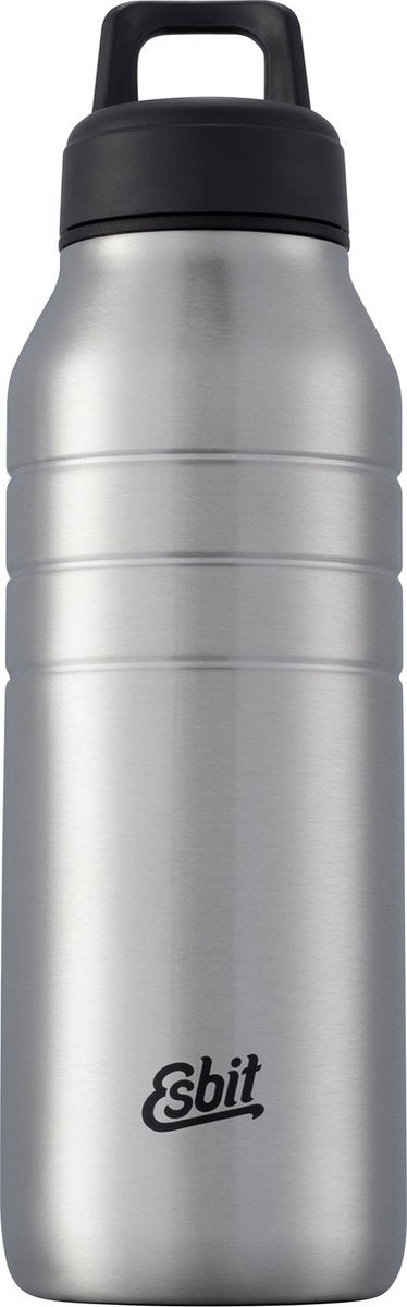 Butelka na wodę Esbit majoris - 680ml - srebrna - butelka do picia ze stali nierdzewnej - zakrętka z pętelką