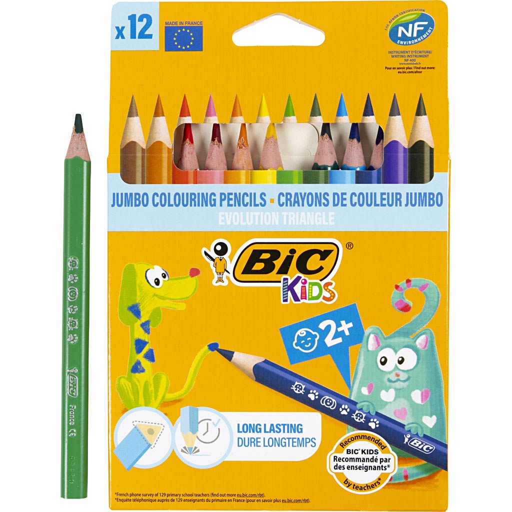 Bic https: www.cchobby.nl -kolorowe-ołówki-ewolucyjne-l-14-cm-wkład-5-mm-różne-kolory-12-części-1-pudełko