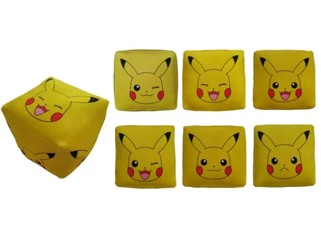 Pokemon kubus kussen 25x25cm -pikachu