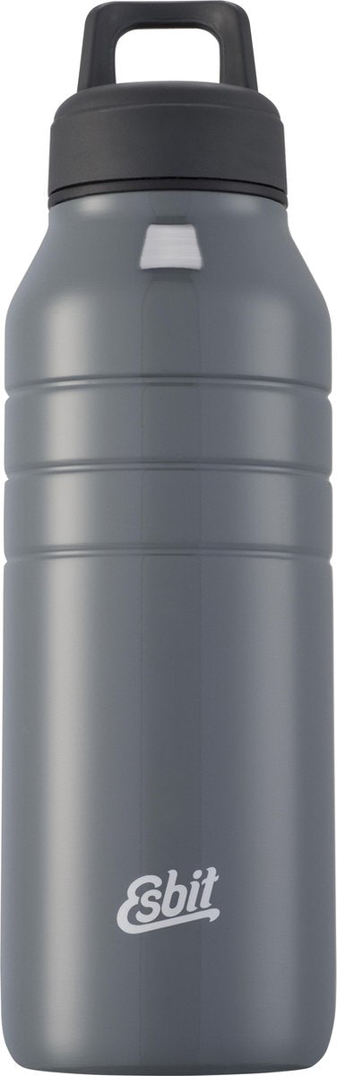 Butelka na wodę Esbit majoris - 680ml - chłodna szarość - butelka do picia ze stali nierdzewnej - zakrętka z pętelką