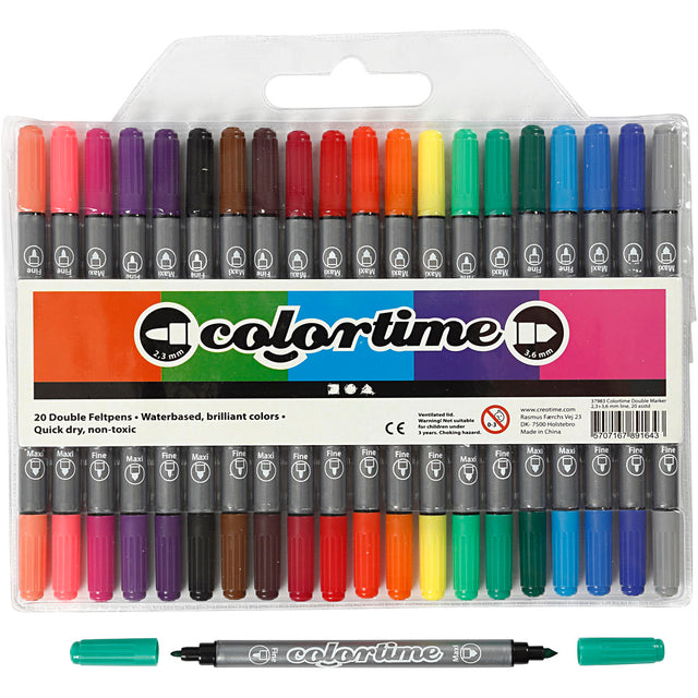 Firma Creativ https: www.cchobby.nl colortime-double-tip-line-thickness-2-3-3-6-mm-standard-colors-20-piece-1-box