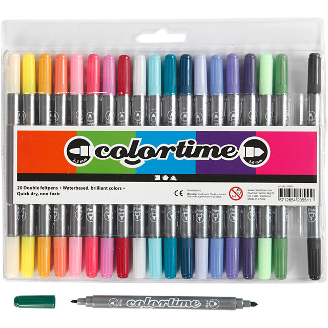 Creotime https: www.cchobby.nl colortime-double-tip-line-thickness-2-3-3-6-mm-extra-colors-20-piece-1-box