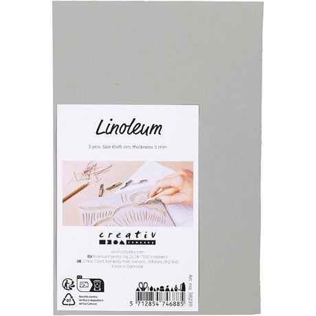 Firma Creativ https: www.cchobby.nl linoleum-rozmiar-10x15-cm-grubość-3-mm-szary-2-częściowy-1-pudełko