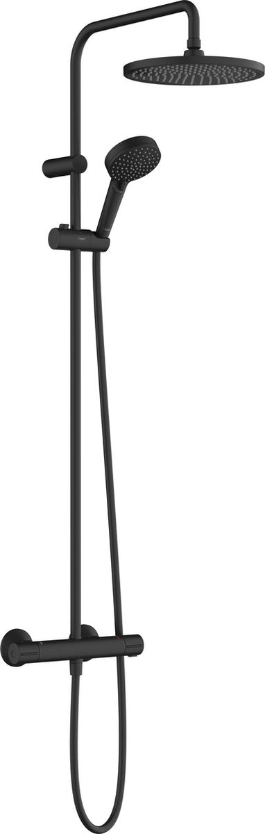 Mieszanka lakierów Hansgrohe - komplet prysznicowy - rozmiar 240 mm - 1 funkcja strumienia - czarny matowy - z termostatem