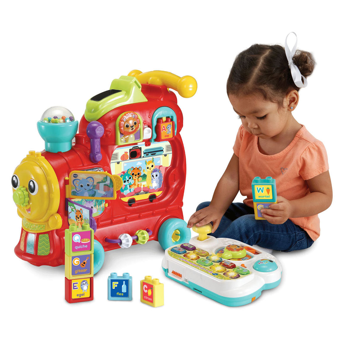 Lokomotywa do nauki jazdy samochodem Vtech - interaktywna zabawka edukacyjna - cyfry, kolory i litery - prezent - zabawki dla dzieci od 1 roku do 3 lat