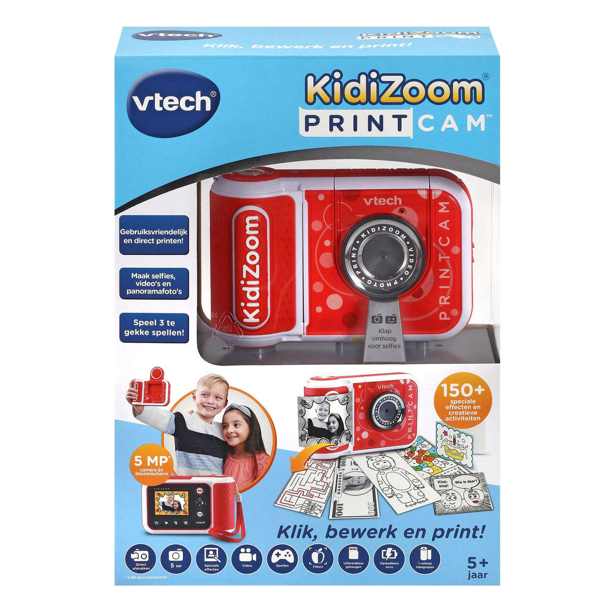 VTech Children's Camera Kidizoom PrintCam Junior Red White 4-częściowy
