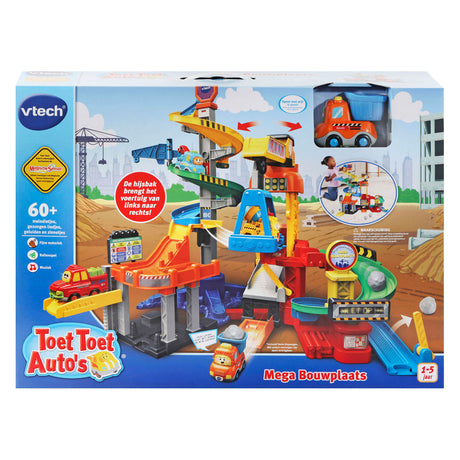 Vtech Toot Toot Cars mega zestaw do zabawy na placu budowy - z samochodzikiem - edukacyjne i interaktywne zabawki dla dzieci - prezent - od 1 do 5 lat