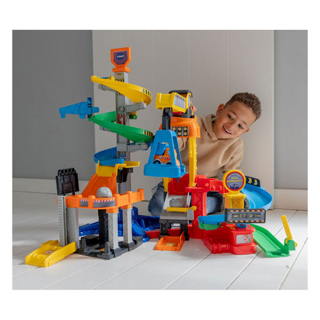Vtech Toot Toot Cars mega zestaw do zabawy na placu budowy - z samochodzikiem - edukacyjne i interaktywne zabawki dla dzieci - prezent - od 1 do 5 lat