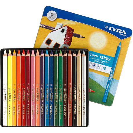 Lyra https: www.cchobby.nl super-ferby-1-kolorowe-ołówki-l-18-cm-wkład-6-25-mm-różne-kolory-18-sztuka-1-pudełko