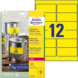 Etykiety specjalne avery l6107-20 żółte 99,1 x 42,3 mm
