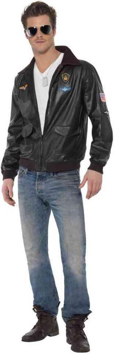 Kurtka bomber Smiffys Top Gun w kolorze czarnym, rozmiar M