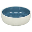Ceramiczna miska na karmę dla kota Trixie w kolorze kremowo-niebieskim