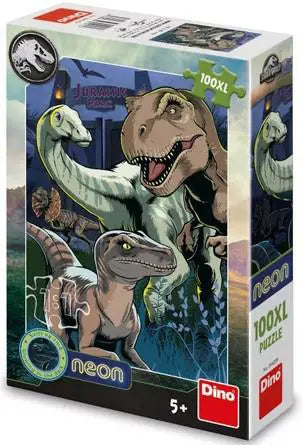 Dinotoys dino neonowe puzzle z dinozaurami 100 sztuk xl