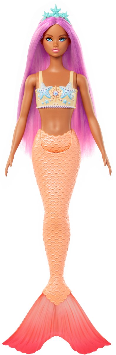 Barbie dotyk magii - pomarańczowy ogon syreny - lalka