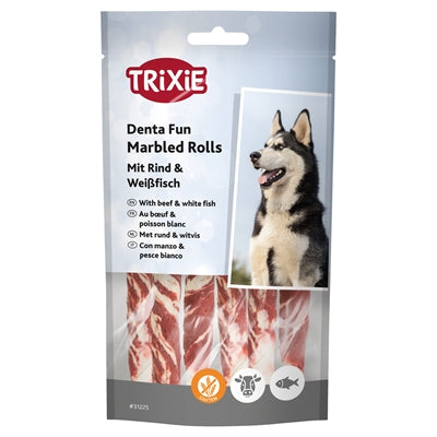 Trixie Denta Fun marmurkowe bułki do żucia wołowiny