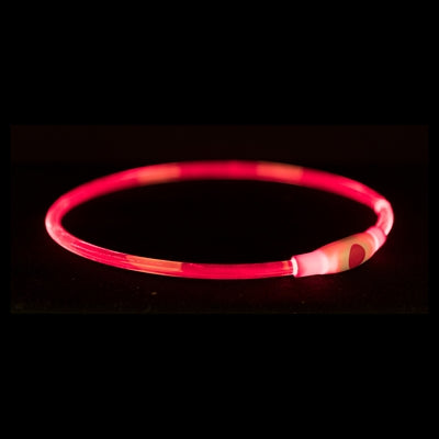 Trixie świecąca obroża Lampa błyskowa USB z możliwością ładowania TPU, czerwona