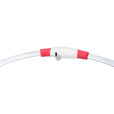 Trixie świecąca obroża Lampa błyskowa USB z możliwością ładowania TPU, czerwona