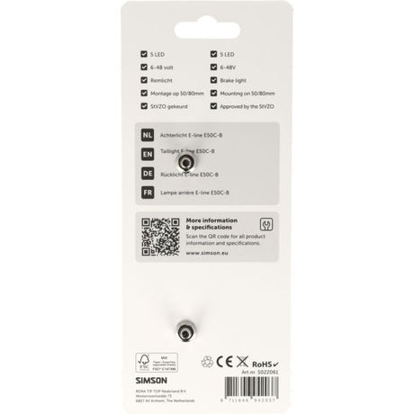Rema tip top holandia b.v. Lampka tylna simson aurora e-line e50c-b