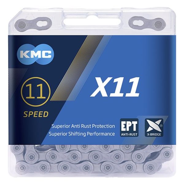 KMC X11 EPT Łańcuch rowerowy - 118 linków - szary