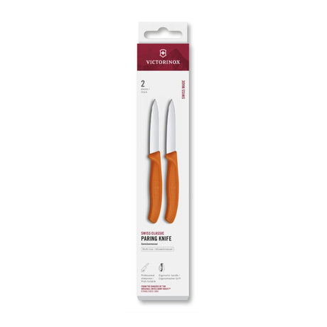 Nóż do obierania Victorinox 2 sztuki, pomarańczowy, gładki, 8 cm