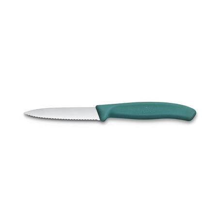 Nóż do obierania Victorinox, zielony, ząbkowany, 8 cm