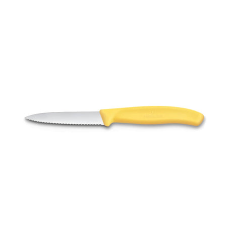 Nóż do obierania Victorinox żółty ząbkowany szpiczasty 8cm