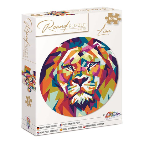 Grafix okrągłe puzzle lew 1000 elementów ã˜68cm