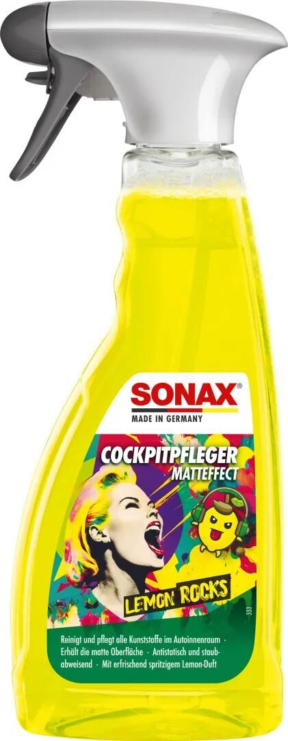 Sonax środek do konserwacji tworzyw sztucznych pokrywa kokpitu matowy efekt pielęgnacja kokpitu 500 ml lemon rocks