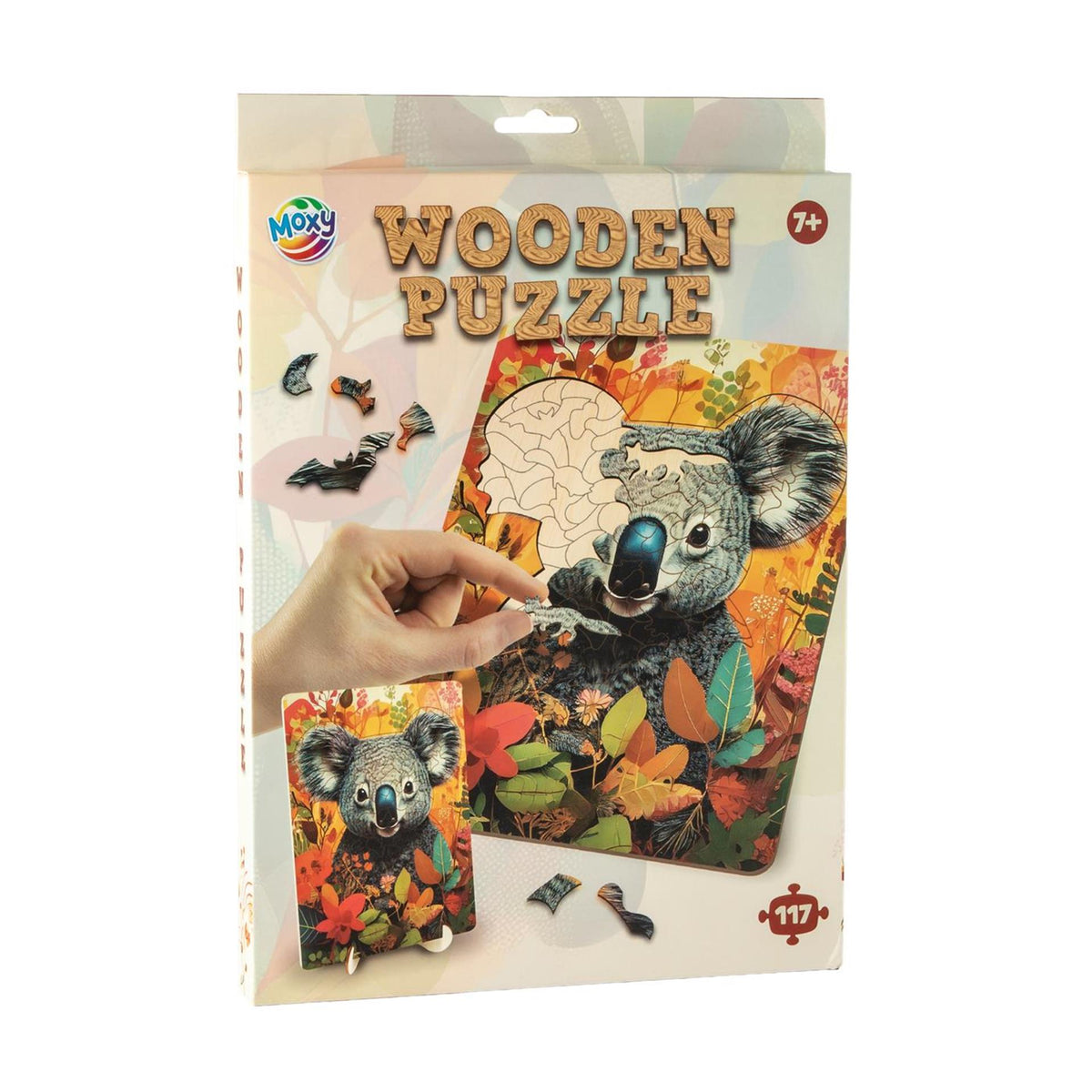 Drewniane puzzle Moxy koala o unikalnych kształtach, 130szt