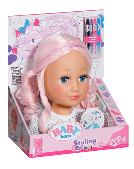Głowa kreatywna do stylizacji Baby Born - głowa z kapturem