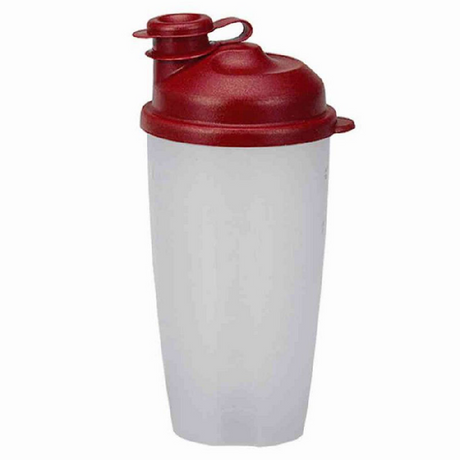 Kubek do mieszania dressingu Westmark ze wskaźnikiem pomiaru, wyjmowaną tarczą mieszającą i zamykaną dziobkiem do nalewania, pojemność: 0,5 l, tworzywo sztuczne, wolne od BPA, mieszalny, kolor: przezroczysty czerwony, 2435227r