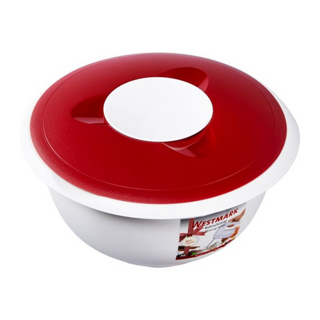 Miska do miksowania Westmark z dwuczęściową pokrywką, 3,5 l, z dzióbkiem, plastik, biało-czerwony, 3155227r