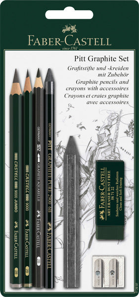 Zestaw ołówków grafitowych Faber-castell - grafit pitt - 7 sztuk na blistrze - fc-112997