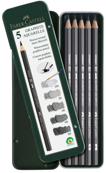 Faber castell fc-117805 ołówek akwarelowy faber-castell grafitowy piórnik 5 sztuk