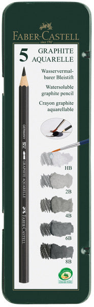 Faber castell fc-117805 ołówek akwarelowy faber-castell grafitowy piórnik 5 sztuk