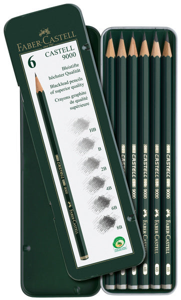 Ołówek Faber Castell FC-119063 9000 w blaszanym pudełku zawierającym 6 sztuk