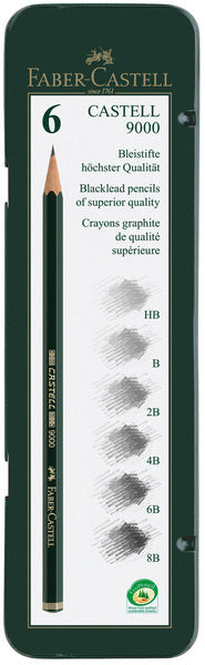 Ołówek Faber Castell FC-119063 9000 w blaszanym pudełku zawierającym 6 sztuk