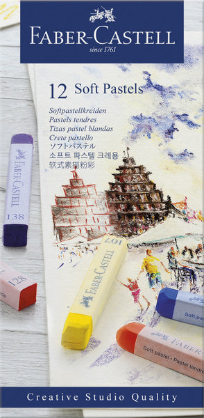 Kreda pastelowa Faber-castell - studio kreatywne - miękki pastel - 12 sztuk - różne kolory - fc-128312