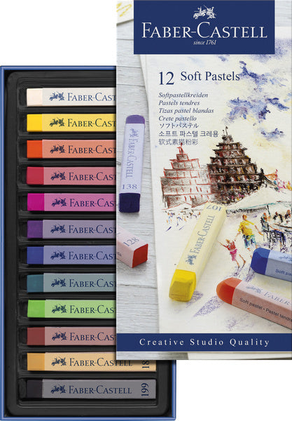 Kreda pastelowa Faber-castell - studio kreatywne - miękki pastel - 12 sztuk - różne kolory - fc-128312