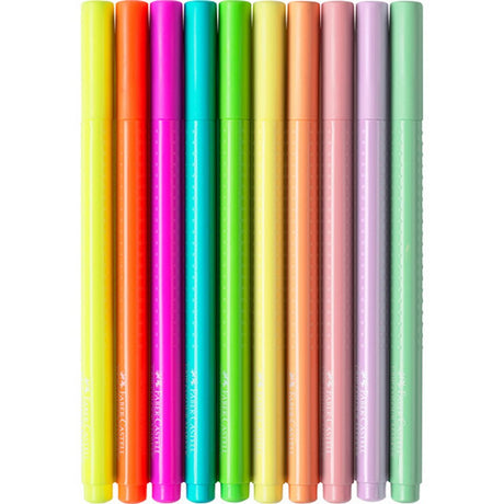 Flamastry faber castell fc-155312 neonowe i pastelowe 10 sztuk