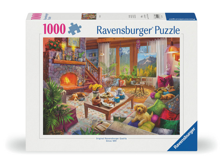 Puzzle Ravensburger przytulna kabina 1000 elementów, puzzle krajobrazowe.